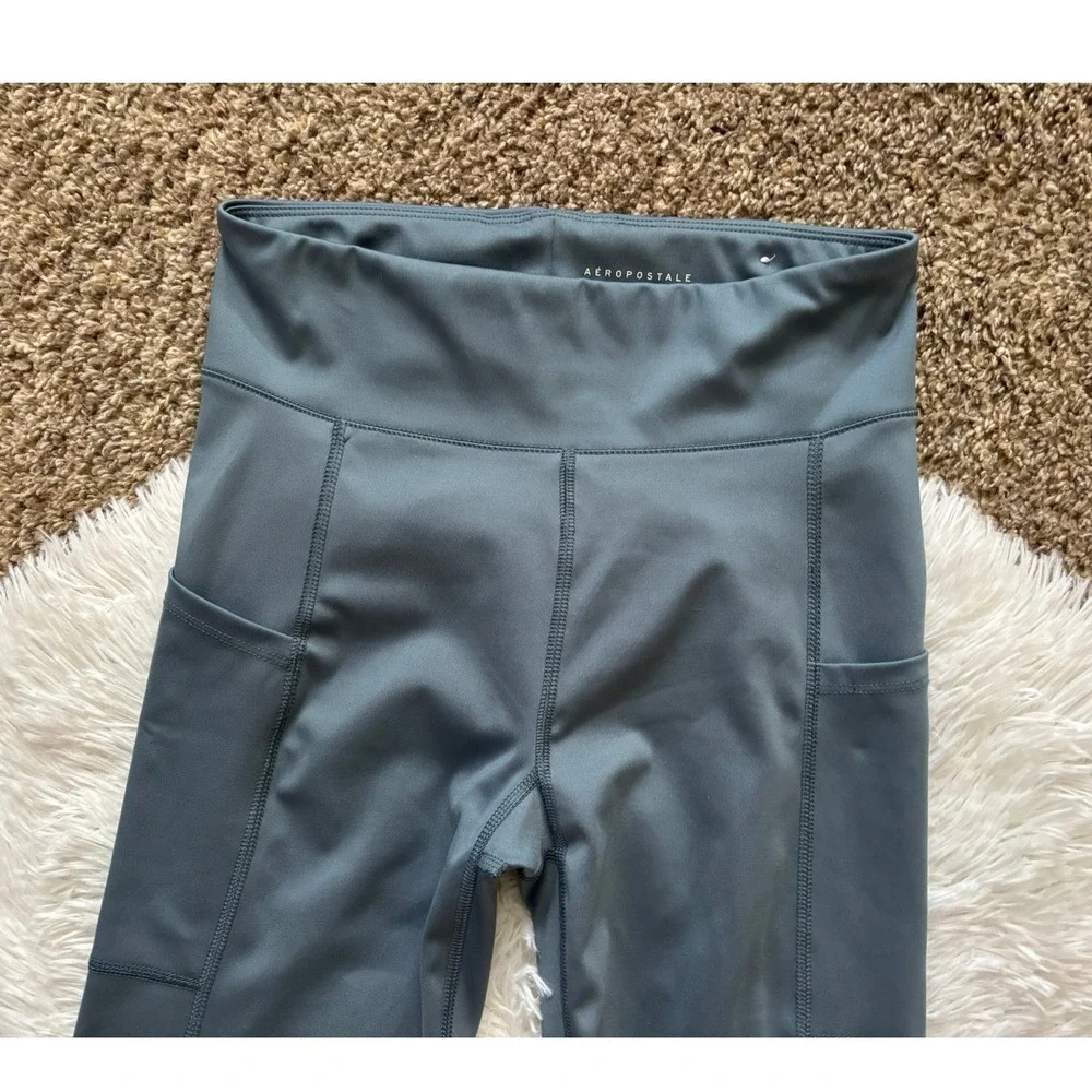 Aeropostale Womens High Waisted Leggings Athleisure Active Pockets Womens Medium